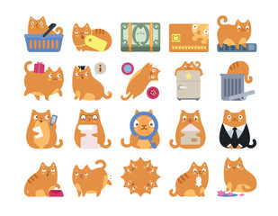 Finance Commerce Ginger Cat Icons