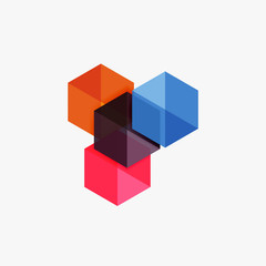 Blank geometric abstract business templates, hexagon layouts
