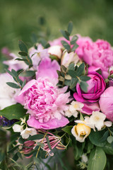 Wedding Bouquet, Pink Peony, Orchid and David Austin Rose