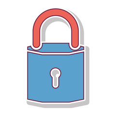 padlock with blue body and shackle vector illustration