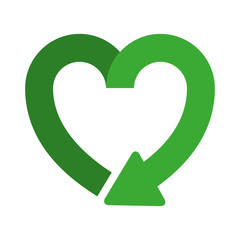heart shape symbol of reload icon vector illustration