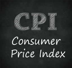 Chalkboard illustration of cpi - consumer price index