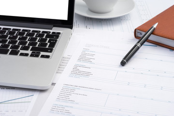 Laptop financial paper