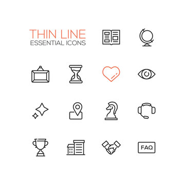 Business - Thin Single Line Icons Set