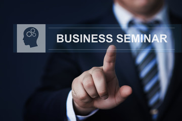 businessman pressing button on virtual screens