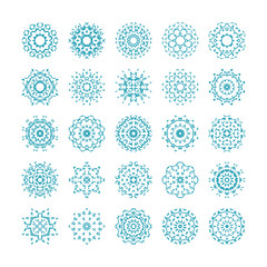 Vector set of ornamental snowflakes