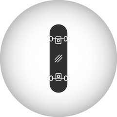 Skateboard complete symbol silhouette icon on background