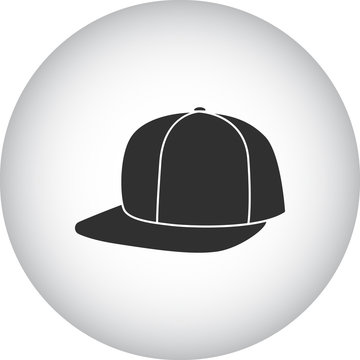 Skateboard cap symbol silhouette icon on background