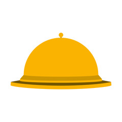 silhouette golden with cloche food vector illustration