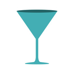 silhouette cyan color with drink cocktail glass vector illustration