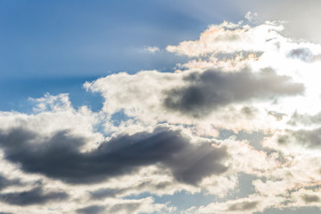 Backlit sky with clouds