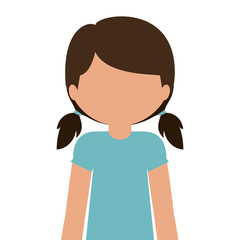 silhouette half body teen with t-shirt and shorts without face vector illustration