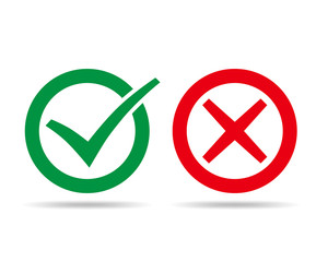 Check and wrong marks. Vector illustration.