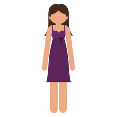 silhouette woman with fashion dress without face vector illustration