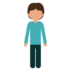 silhouette child with t-shirt long sleeve and pants without face vector illustration