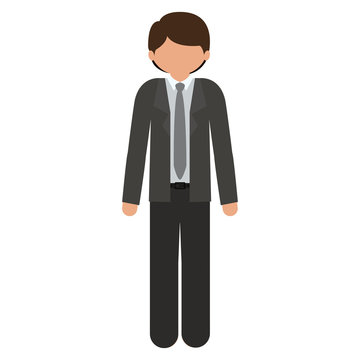 silhouette man with formal suit without face vector illustration