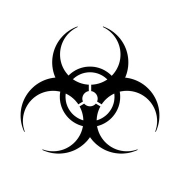 monochrome silhouette with biohazard symbol vector illustration
