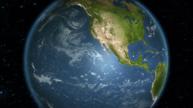 Spinning earth with North American States maps. Loopable.
