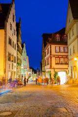 Fototapeta na wymiar night street in Rothenburg ob der Tauber, Germany
