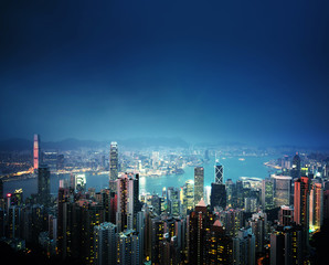 Obraz premium Hong kong from the Victoria peak