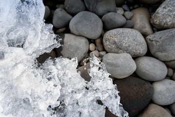 Ice frozen into stones