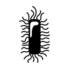 monochrome silhouette with bacteria or virus vector illustration