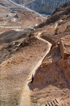 Steiler Aufstieg zur Festung Masada