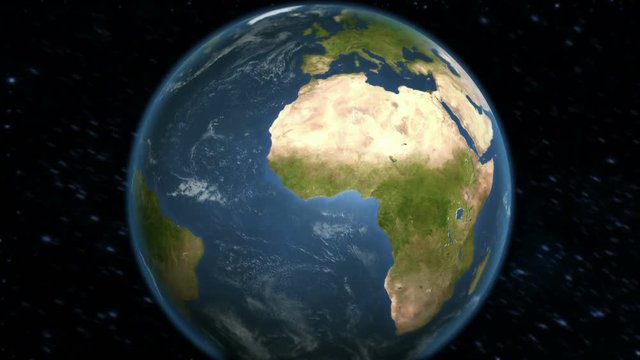 Spinning Earth with African country maps.