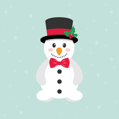cute snowman with tie
