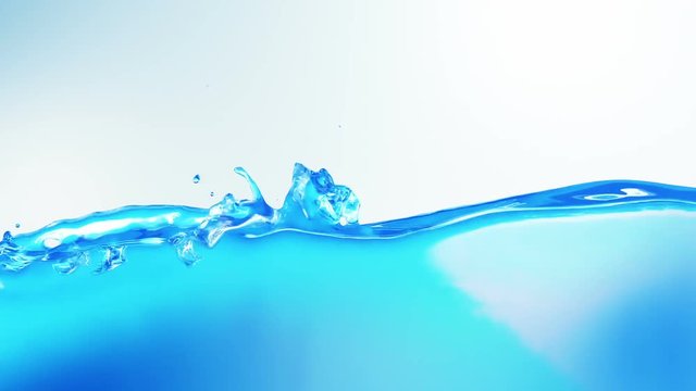 Flowing water. Blue background. Alpha matte.