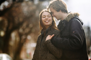 Fototapeta premium Young couple posing for the camera