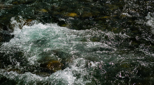 splash of water in river