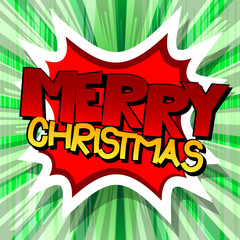 Vector illustrated comic book style Christmas card.