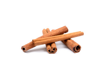 Fragrant  cinnamon isolated on white background