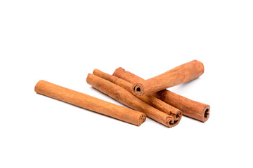 Fragrant  cinnamon isolated on white background