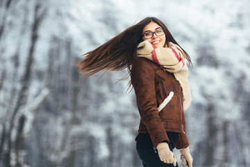 young attractive brunette with sunglasses