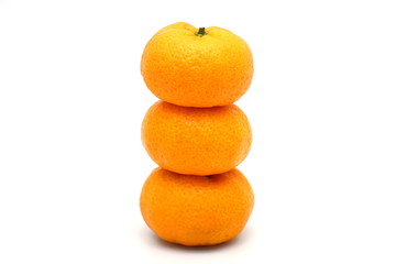 Three Oranges Isolated on White Background