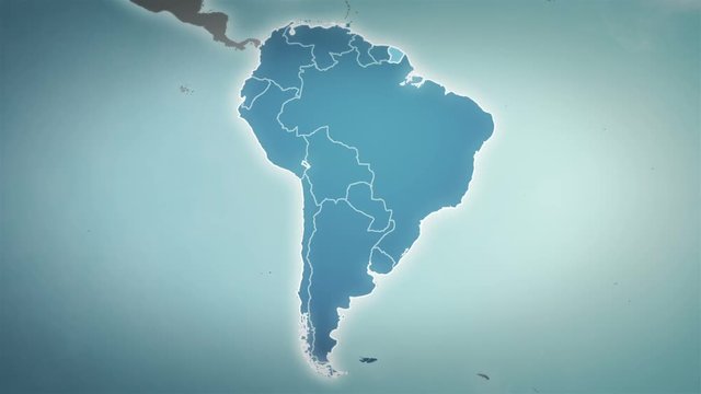 World map with South American country maps.