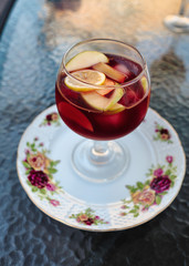 red wine spanish famous traditional fruity sangria gourmet cocktail drink