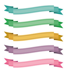 Obraz premium Set of colorful ribbon banners. Vector illustration.