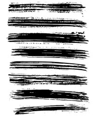 Black ink vector brush strokes. Vector illustration. Grunge texture.