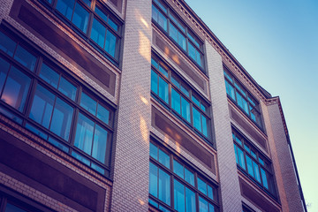 vintage and high contrasted brick building