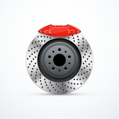 Vector brake disc with caliper. Car brakes