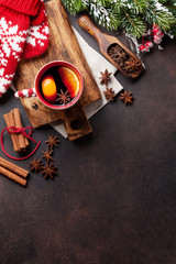 Christmas mulled wine and ingredients © evgeeenius