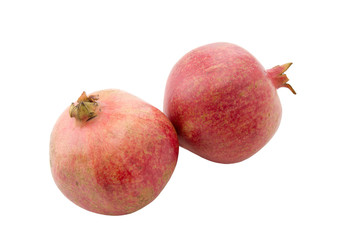 Ripe pomegranate fruit isolated on white background cutout, fresh garnet