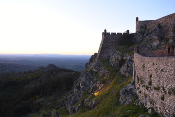 Fototapeta na wymiar Sunset at the Castle of Marvao,Alentejo region, Portugal