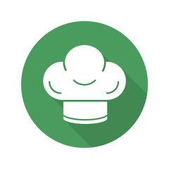 Chef's hat flat design long shadow icon