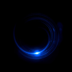 Abstract neon background. luminous swirling bunner. Glowing spiral. 
Shine round frame with light circles light effect. Glowing cover. 
Space for message. Glossy. LED ellipse. Glint