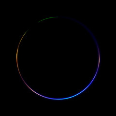 Abstract neon background. luminous swirling bunner. Glowing spiral. 
Shine round frame with light circles light effect. Glowing cover. 
Space for message. Glossy. LED ellipse. Glint
