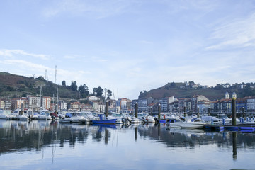 Fototapeta na wymiar Harbor in Ribadesella, Asturias, Spain.